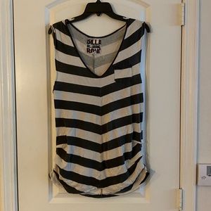 Billabong black white stripe T-shirt